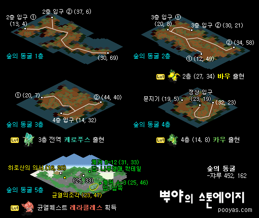 숲의 동굴 지도